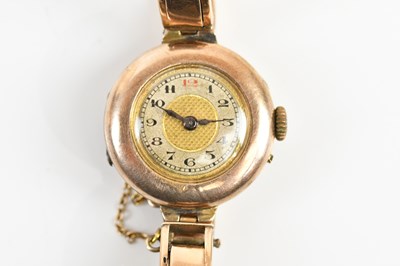 Lot 1662 - A 9ct gold lady's wristwatch, the dial set...