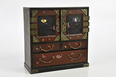 Lot 32 - A lacquered Japanese jewellery box, 21 x 20 x...