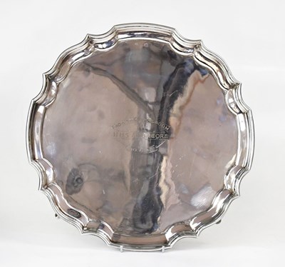 Lot 346 - A silver-plated salver of dished and shaped...