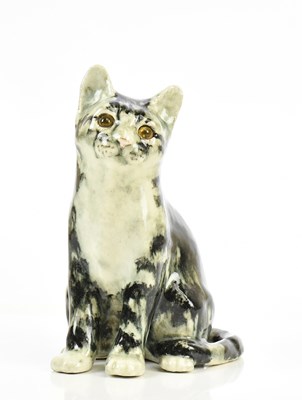 Lot 173 - WINSTANLEY; a pottery cat, height 22cm.