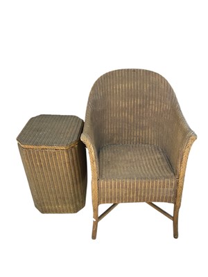 Lot 2185 - LLOYD LOOM; a chair and a laundry box (2)