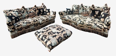 Lot 2039 - A good pair of large modern sofas, upholstered...