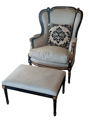 Lot 2076 - A good reproduction French style ebonised and...