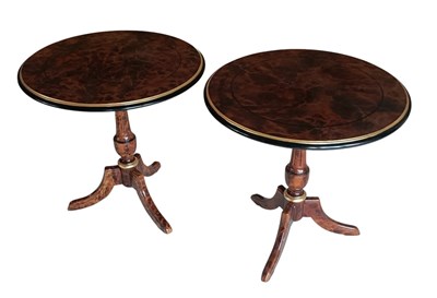 Lot 2094 - A pair of reproduction walnut/yew effect...