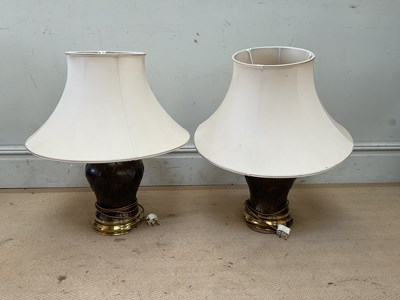 Lot 2401 - CHELSOM; a pair of bronze effect and brass...