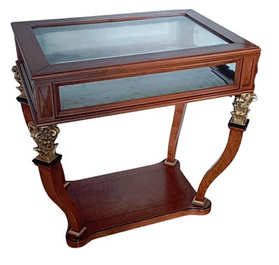 Lot 2083 - A reproduction inlaid bijouterie/display table,...
