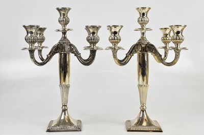 Lot 1485 - A pair of Continental 925 silver five branch...