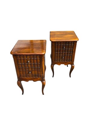 Lot 2097 - A pair of decorative cabinets, the two drawers...