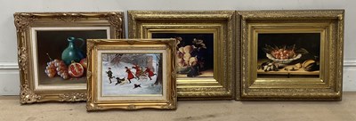 Lot 545 - UNATTRIBUTED; oil on canvas, fruit,...
