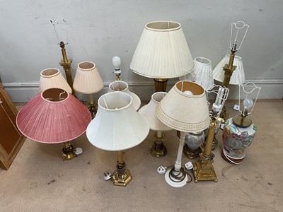 Lot 2399 - A collection of various table lamps including...