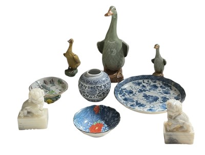 Lot 824 - Nine small Oriental decorative items...