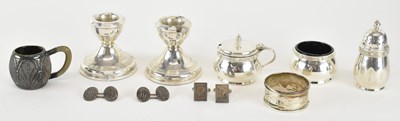 Lot 1105 - A group of small hallmarked silver items,...