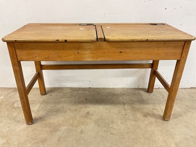 Lot 804 - A vintage child's double sectioned desk with...