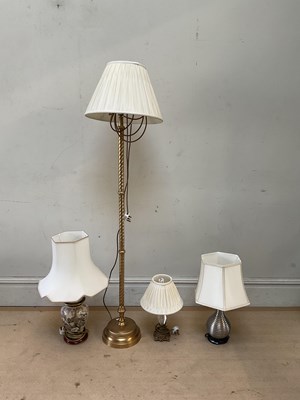 Lot 2422 - Four decorative modern lamps, including a...