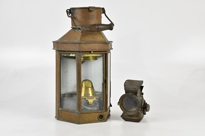 Lot 1282 - BULPITT & SONS, BIRMINGHAM; a bulkhead lamp,...