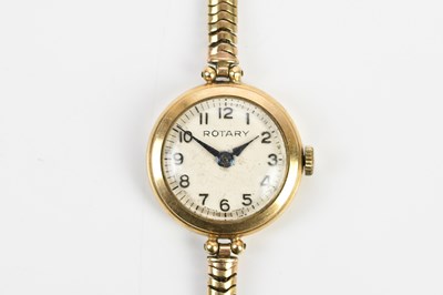 Lot 582 - ROTARY; a 9ct gold cased wristwatch, the dial...