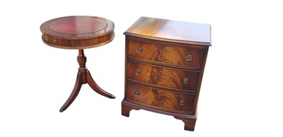 Lot 2235 - A reproduction mahogany three drawer chest,...