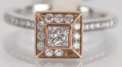 Lot 1227 - An 18ct white gold yellow metal mounted...