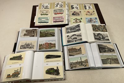 Lot 337 - A collection of five albums of postcards...