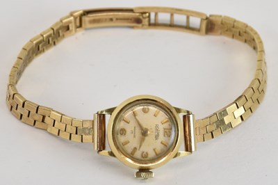 Lot 1782 - ROAMER; a lady's 9ct gold wristwatch, the...