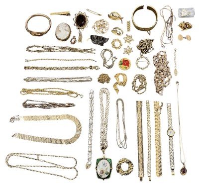 Lot 1660 - A quantity of gold coloured metal and gold...