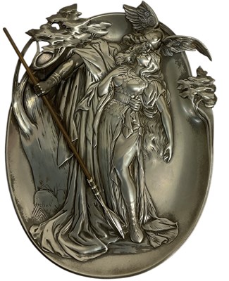 Lot 311 - An early 20th century pewter plaque in the WMF...