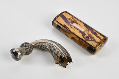 Lot 1194 - A Victorian hallmarked silver powder horn...