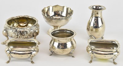 Lot 1142 - Six items of hallmarked silver comprising a...
