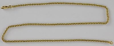 Lot 1378 - An 18ct gold textured barley corn link...