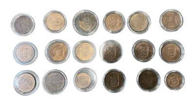 Lot 1757 - STATES OF JERSEY; eighteen encapsulated...