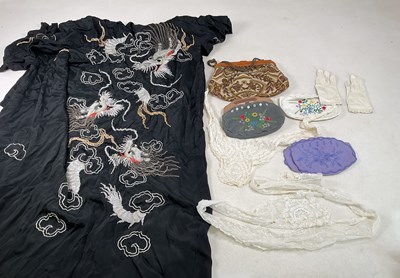 Lot 159 - A collection of textiles to include a Kimono,...