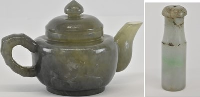 Lot 544 - An early 20th century Chinese carved jade...