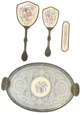 Lot 365 - An early 20th century gilt metal mounted three...