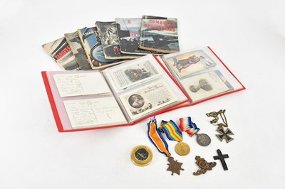 Lot 1423 - A WWI medal trio awarded to Dvr H Lewis Royal...