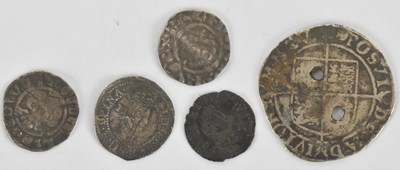 Lot 1446 - Five English hammered coins, comprising a...
