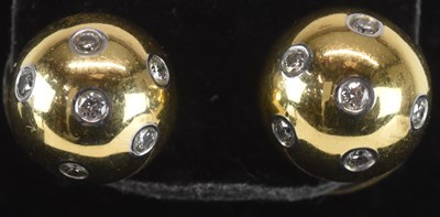 Lot 1480 - TIFFANY & CO; a pair of 18ct yellow gold...