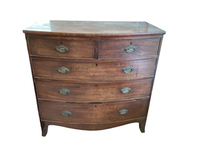 Lot 69 - A Victorian mahogany bowfronted chest of two...