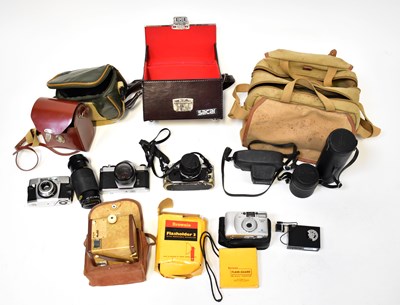 Lot 411 - A quantity of cameras and equipment to include...