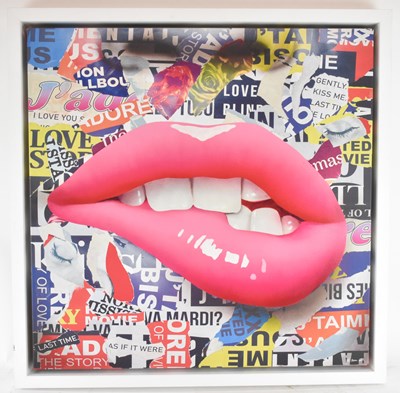 Lot 213 - RERUN; a hand embellished print on canvas,...