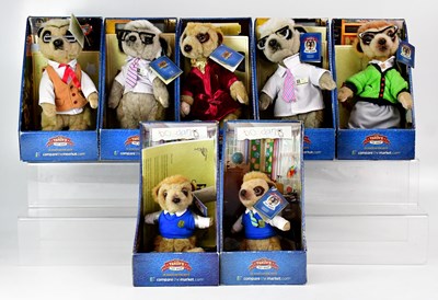 Lot 319 - Seven 'Meerkat' stuffed toys, comprising two...