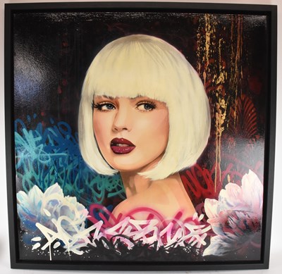 Lot 180 - TROIKA; oil and acrylic on stretched canvas,...