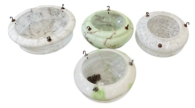 Lot 127 - Four 1950s coloured art glass plafonniers,...