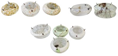 Lot 106 - Four 1950s coloured art glass plafonniers,...