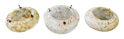 Lot 128 - Three 1950s coloured art glass ceiling hanging...