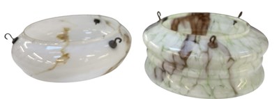 Lot 130 - Two 1950s coloured art glass ceiling hanging...
