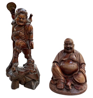 Lot 823 - A modern carved rootwood figure of a Chinese...