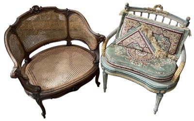 Lot 33 - A late 19th century French painted bergère...