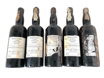 Lot 95 - PORT; five bottles of 1980 vintage Berisford...