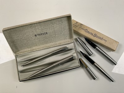 Lot 16 - PARKER; a boxed ballpoint pen and propelling...