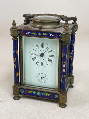 Lot 649 - A large brass cloisonné enamel decorated...